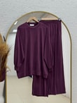 Pera Oversize Pike Pantolonlu Takım-NL845 Mürdüm