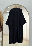 Refia Fitiili Bronşlu Uzun Kimono-GS580 Siyah