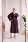 Refia Fitiili Bronşlu Uzun Kimono-GS580 Mürdüm