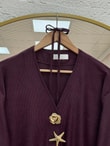 Refia Fitiili Bronşlu Uzun Kimono-GS580 Mürdüm