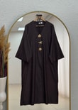 Refia Fitiili Bronşlu Uzun Kimono-GS580 Kahve