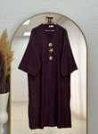Refia Fitiili Bronşlu Uzun Kimono-GS580 Mürdüm