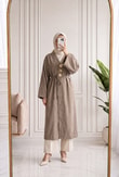 Refia Fitiili Bronşlu Uzun Kimono-GS580 Vizon