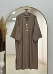 Refia Fitiili Bronşlu Uzun Kimono-GS580 Vizon