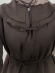 Rezzan Fırfırlı Bağcıklı Yakalı Pantolonlu Takım-ML2134 Kahve