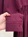 Rüzgar Pelerinli Pullu Elbise-NA2422 Bordo