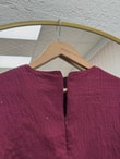 Rüzgar Pelerinli Pullu Elbise-NA2422 Bordo