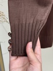 Sabifeza Güneş Taşlı Soğuk İp Hırka-SY3362 Kahve