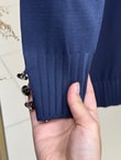Sabifeza Güneş Taşlı Soğuk İp Hırka-SY3362 Lacivert