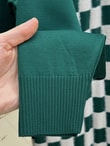 Sabiser Yarısı Kareli Soğuk İp Tunik-SY3376 Yeşil