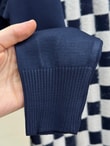 Sabiser Yarısı Kareli Soğuk İp Tunik-SY3376 Lacivert