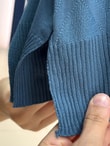 Sabiten Baklava Desen Kol Ucu Düğmeli Tunik-SY3288 İndigo