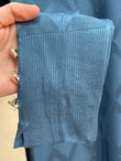 Sabiten Baklava Desen Kol Ucu Düğmeli Tunik-SY3288 İndigo