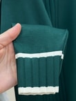 Sabiyar Bisiklet Yaka Kolu ve Altı Çizgili Tunik-SY3374 Zümrüt Yeşili