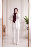 Şahcem Eteği Dantelli Tunik-NA910 Beyaz