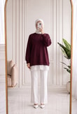 Şahcem Eteği Dantelli Tunik-NA910 Bordo