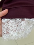 Şahcem Eteği Dantelli Tunik-NA910 Bordo
