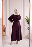 Şahsima İkili Abaya Takım-GS4687 Mürdüm