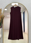 Şahsima İkili Abaya Takım-GS4687 Mürdüm
