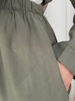 Sanem Metal Düğmeli Şallı Pantolonlu Takım-NA3443 Haki