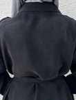 Sanem Metal Düğmeli Şallı Pantolonlu Takım-NA3443 Siyah