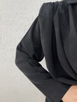 Sanem Metal Düğmeli Şallı Pantolonlu Takım-NA3443 Siyah