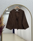 Şelale Püsküllü Bağlamalı Kimono-Zİ3141 Kahve