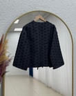 Şelale Püsküllü Bağlamalı Kimono-Zİ3141 Siyah