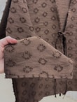 Şelale Püsküllü Bağlamalı Kimono-Zİ3141 Kahve