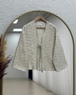 Şelale Püsküllü Bağlamalı Kimono-Zİ3141 Taş