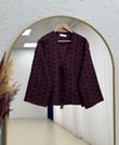 Şelale Püsküllü Bağlamalı Kimono-Zİ3141 Mürdüm