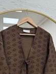 Şelale Püsküllü Bağlamalı Kimono-Zİ3141 Kahve