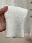 Selcan Mini Gold Düğmeli Altı Fitilli Triko Hırka-KR6030 Ekru