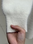 Seray Gold Düğmeli Uzun Peluş Hırka-KR6011 Krem
