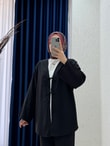 Serisa Önü  Bağlamalı Pantolonlu Takım-TN0007 Siyah