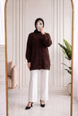 Sernaz Yumoş Tunik-KR6014 Kahve