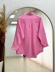 Sevina Tek Cepli Oversize Müslin Gömlek-NA854 Pembe