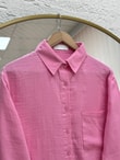 Sevina Tek Cepli Oversize Müslin Gömlek-NA854 Pembe