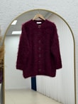 Şevkinaz Sakallı Yumoş Hırka-KR5039 Bordo