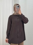 Sima Önü Kısa Arkası Uzun Gömlek-MA3011 Kahve