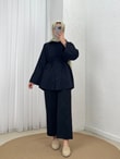 Şimal Kemerli Oversize Geniş Kol Gömlek-Çİ513.5 Siyah