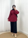 Şimal Kemerli Oversize Geniş Kol Gömlek-Çİ513.5 Bordo