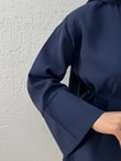 Şimal Kemerli Oversize Geniş Kol Gömlek-Çİ513.5 Lacivert