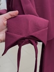 Sultan Kolları İpli Tek Kolu Etiket Aksesuarlı Etekli Takım-EK-H-110-2 Bordo