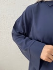 Tanem Önü Çengelli Geniş Kollu Gömlek-Çİ940 Lacivert