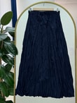 Tirola Kırışık Kumaş Etek-KN4514 Lacivert