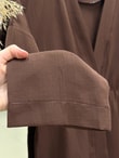Toprak Tek Düğmeli Beli Büzgülü Pantolonlu Takım-ZŞ7079 Kahve