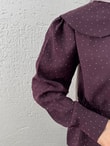 Uçurum Bebe Yaka Taşlı Beli Sıkmalı Etekli Takım-MF612 Mürdüm