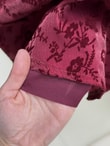 Ülkü Astarlı Kemerli Organize Flok Desen Etek-EK752.1 Bordo