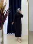 Velenya Takma Manşet Çilek Elbise-TN013 Siyah